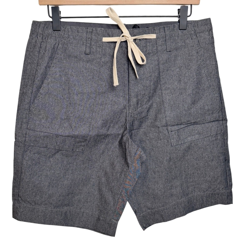 Preppy Chambray Shorts Five Four Bateman 31 Black Cotton Lightweight Travel